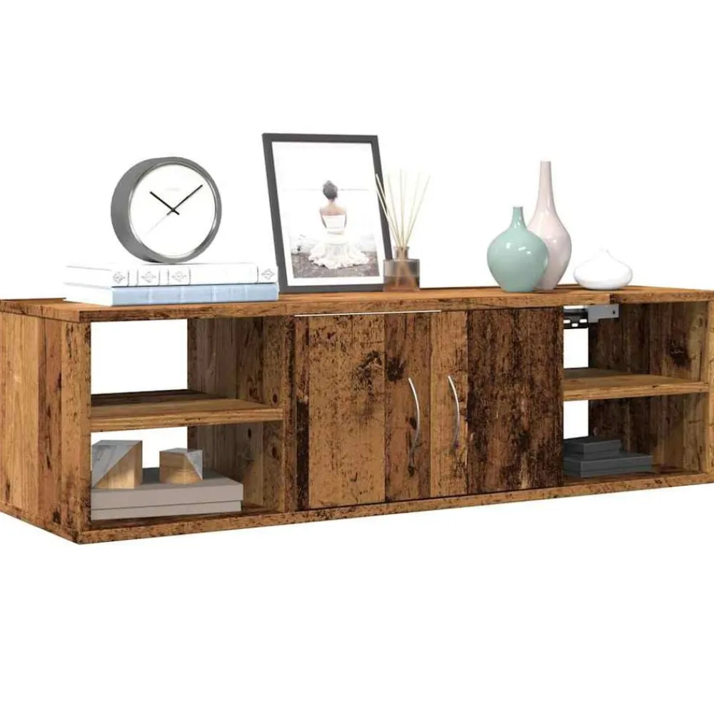 vidaXL Armario de pared madera de ingeniería madera vieja 101x30x29 cm Madera antigua