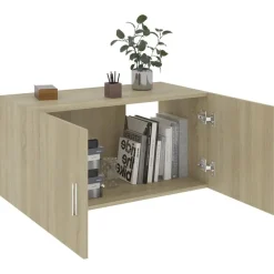 vidaXL Estanterías-Armario de pared madera ingeniería 80x39x40 cm