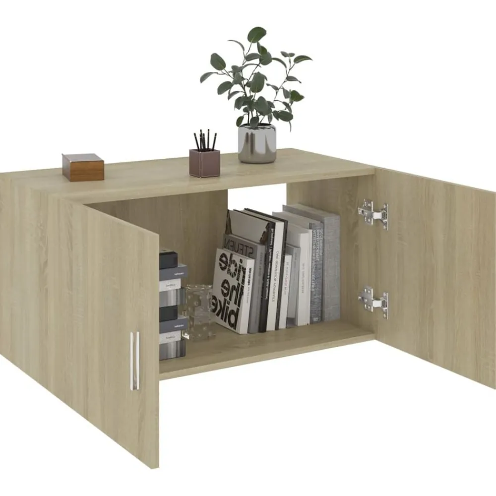 vidaXL Estanterías-Armario de pared madera ingeniería 80x39x40 cm