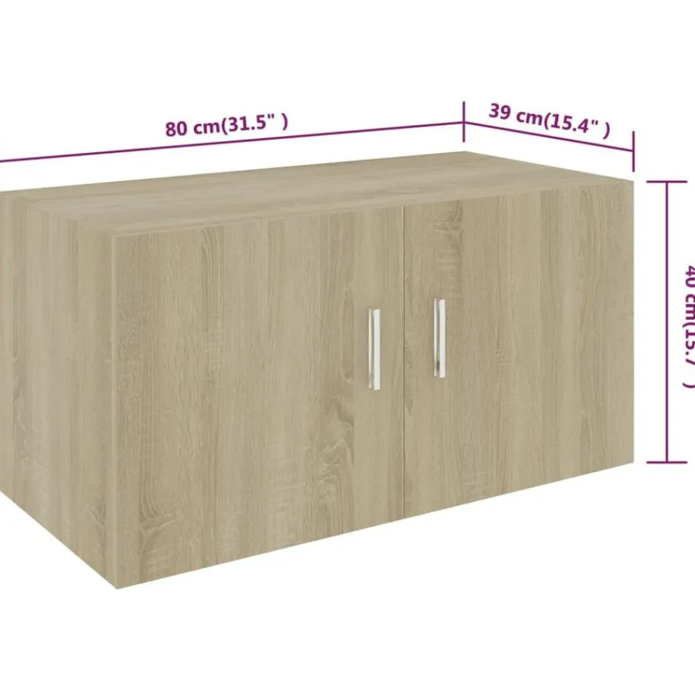 vidaXL Estanterías-Armario de pared madera ingeniería 80x39x40 cm