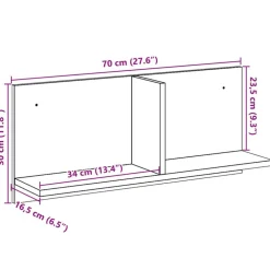 vidaXL Armario de pared madera ingeniería 70x16,5x30 cm Roble Sonoma Hot