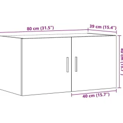 vidaXL Armario de pared madera ingeniería envejecida 80x39x40 cm Madera antigua Outlet