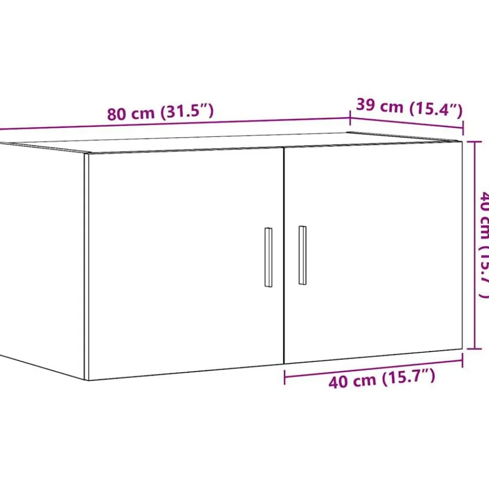 vidaXL Armario de pared madera ingeniería envejecida 80x39x40 cm Madera antigua Outlet