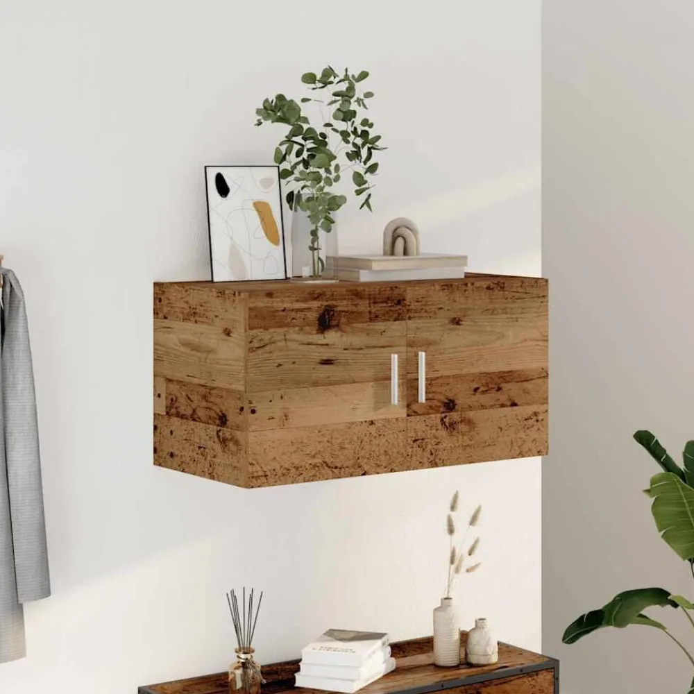 vidaXL Armario de pared madera ingeniería envejecida 80x39x40 cm Madera antigua Outlet