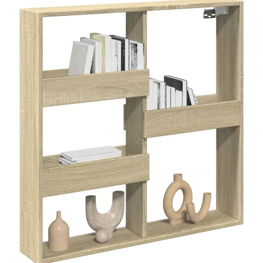 vidaXL Armario de pared madera de ingeniería 80x15x80 cm Roble Sonoma New
