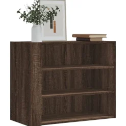 vidaXL Estanterías-Armario de pared madera de ingeniería marrón roble 75x35x60 cm