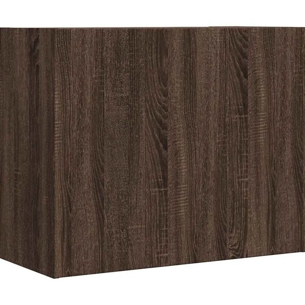 vidaXL Estanterías-Armario de pared madera de ingeniería marrón roble 75x35x60 cm