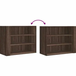 vidaXL Estanterías-Armario de pared madera de ingeniería marrón roble 75x35x60 cm