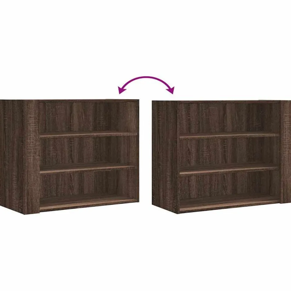 vidaXL Estanterías-Armario de pared madera de ingeniería marrón roble 75x35x60 cm