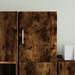 vidaXL Armario de pared madera ingeniería 30x42,5x40 cm Roble ahumado Sale