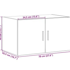 vidaXL Armario de pared madera ingeniería gris hormigón 70x42,5x40 cm Gris hormig&oacute;n Online