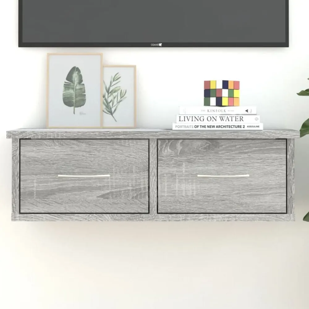 vidaXL Estanterías-Armario de pared madera contrachapada 60x26x18,5 cm