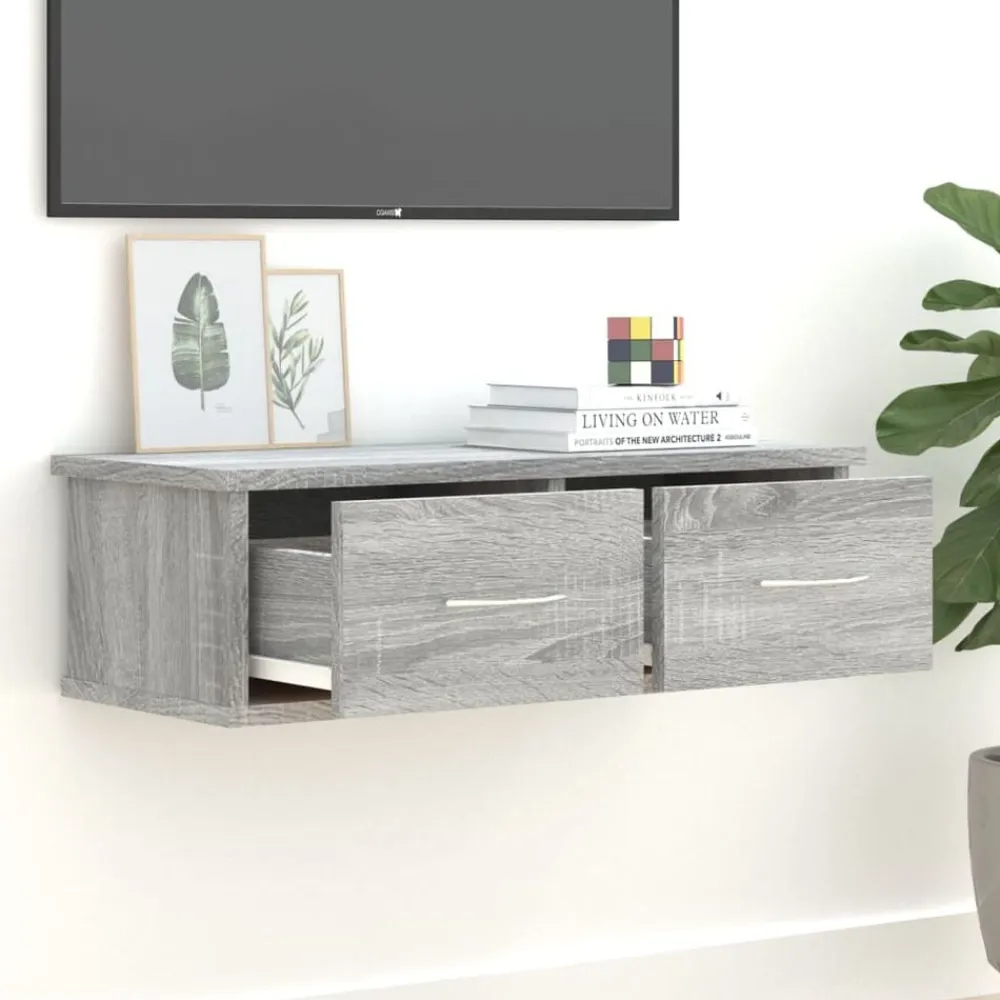 vidaXL Estanterías-Armario de pared madera contrachapada 60x26x18,5 cm