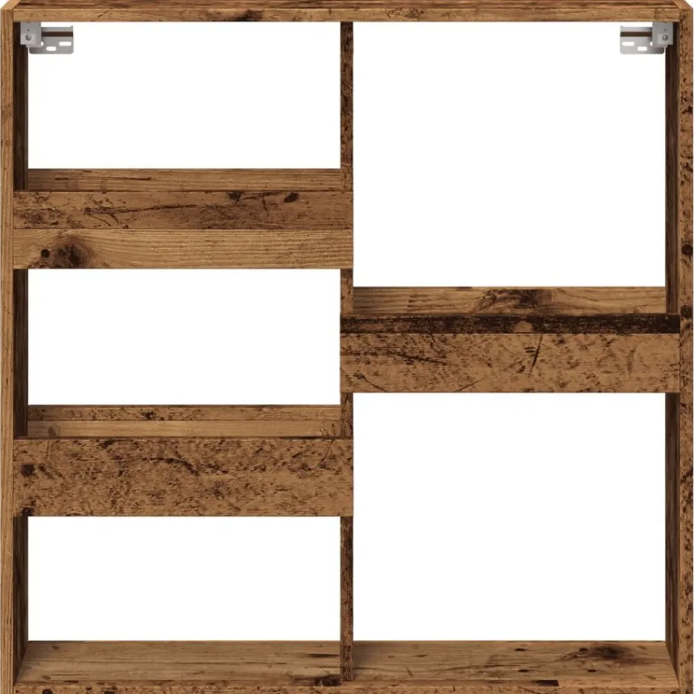 vidaXL Estanterías-Armario de pared madera ingeniería madera envejecida 80x15x80cm