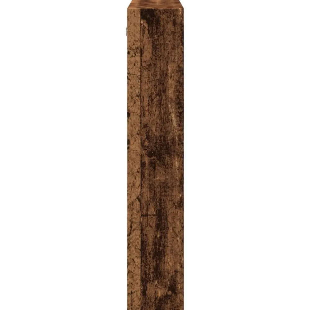 vidaXL Estanterías-Armario de pared madera ingeniería madera envejecida 80x15x80cm