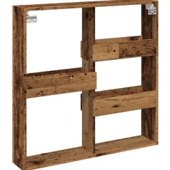 vidaXL Estanterías-Armario de pared madera ingeniería madera envejecida 80x15x80cm