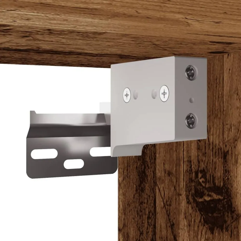 vidaXL Estanterías-Armario de pared madera ingeniería madera envejecida 80x15x80cm