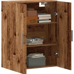 vidaXL Armarios Y Almacenamiento-Armario de pared madera de ingeniería envejecida 69,5x34x90 cm