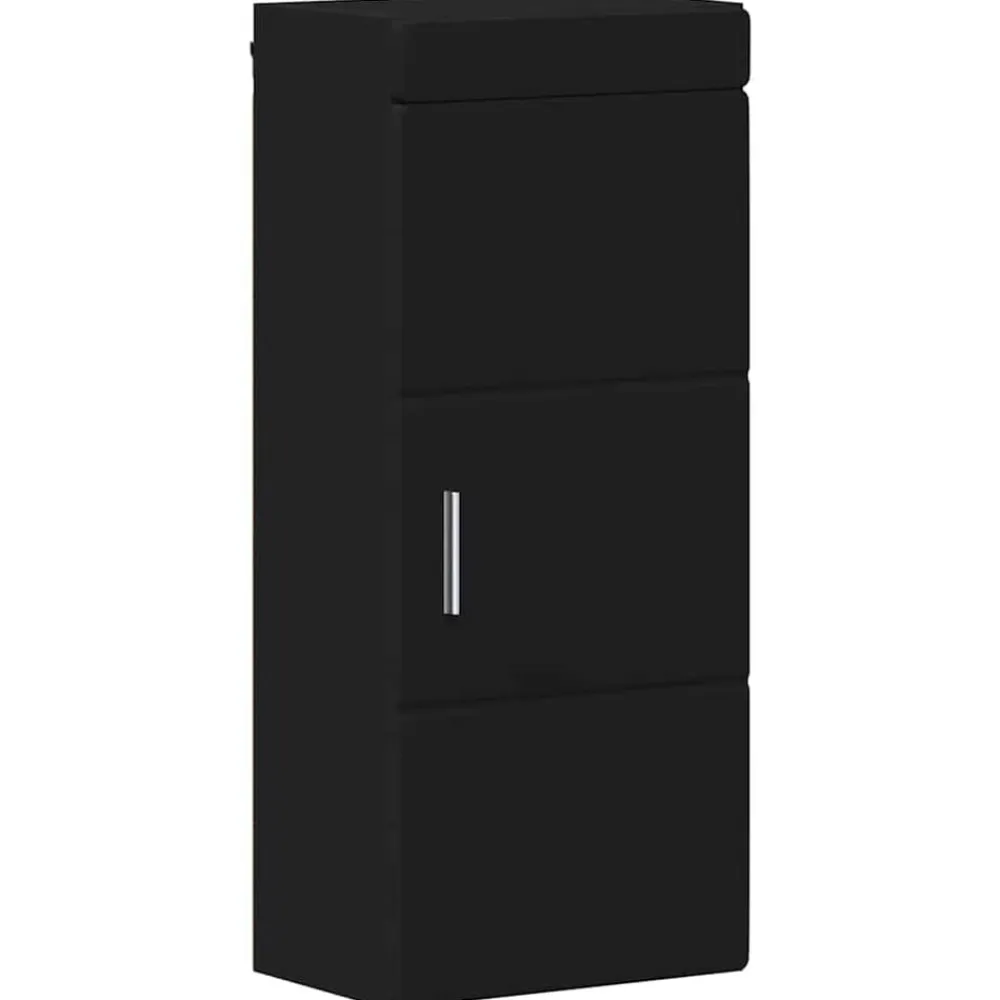 vidaXL Armario de pared para baño TULUM 37 x 24,5 x 86 cm Negro Discount