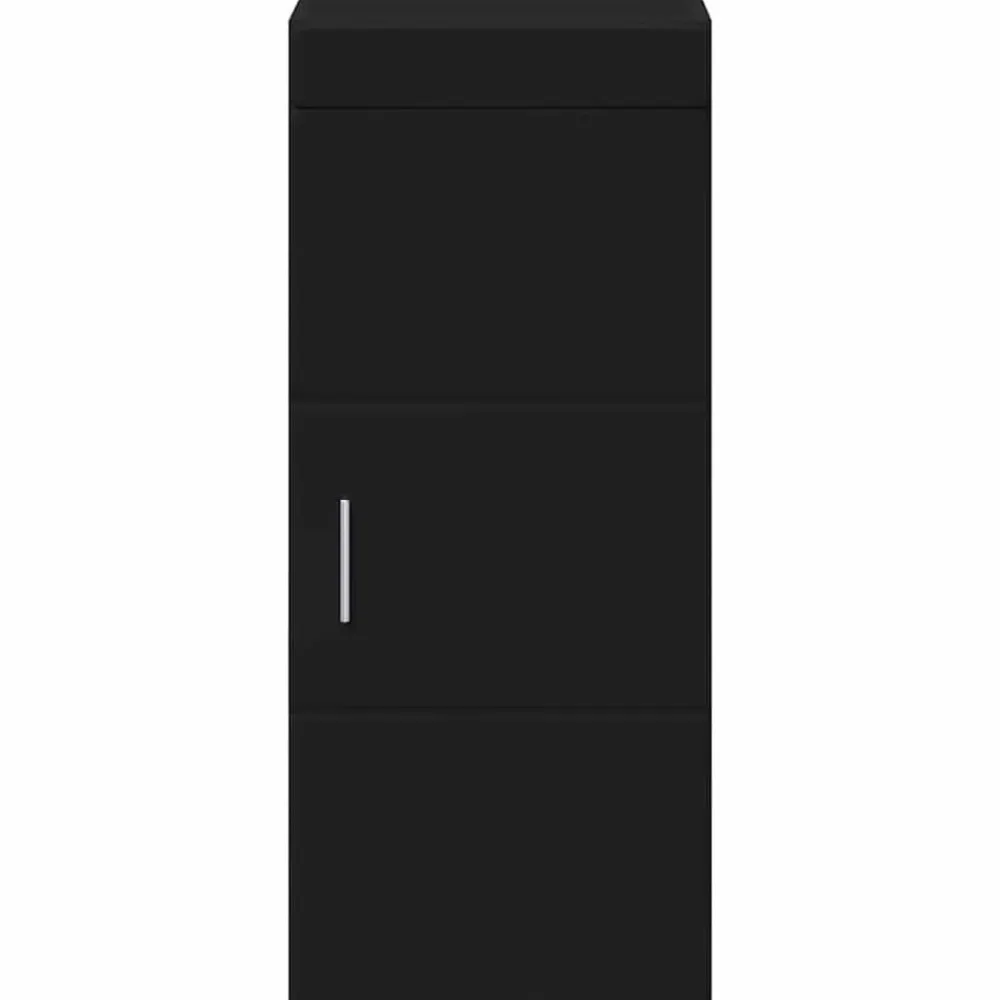 vidaXL Armario de pared para baño TULUM 37 x 24,5 x 86 cm Negro Discount