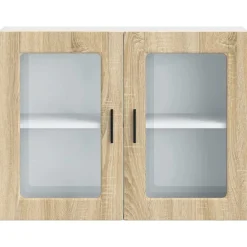 vidaXL Armarios Y Almacenamiento-Armario de pared para cocina puerta cristal Porto roble sonoma