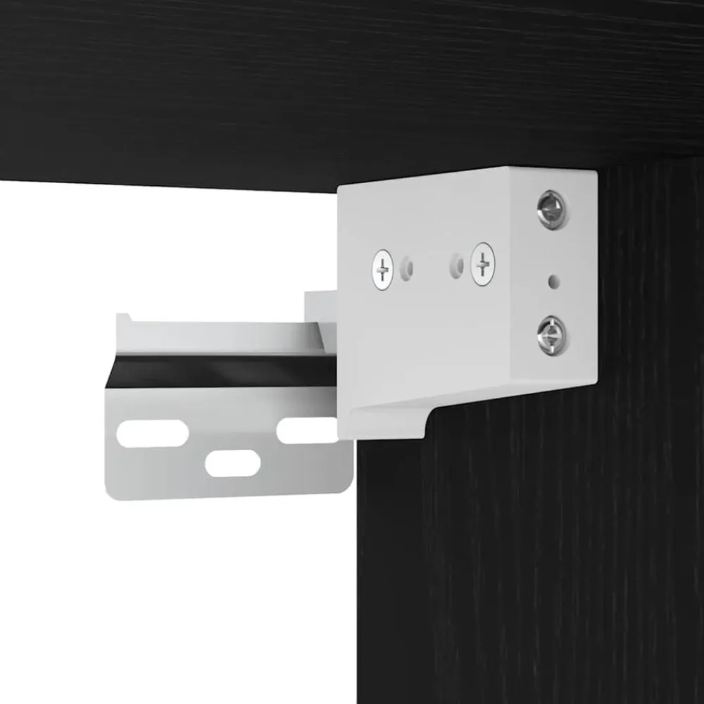 vidaXL Almacenamiento Industrial-Armario de pared para garaje madera de ingeniería negra