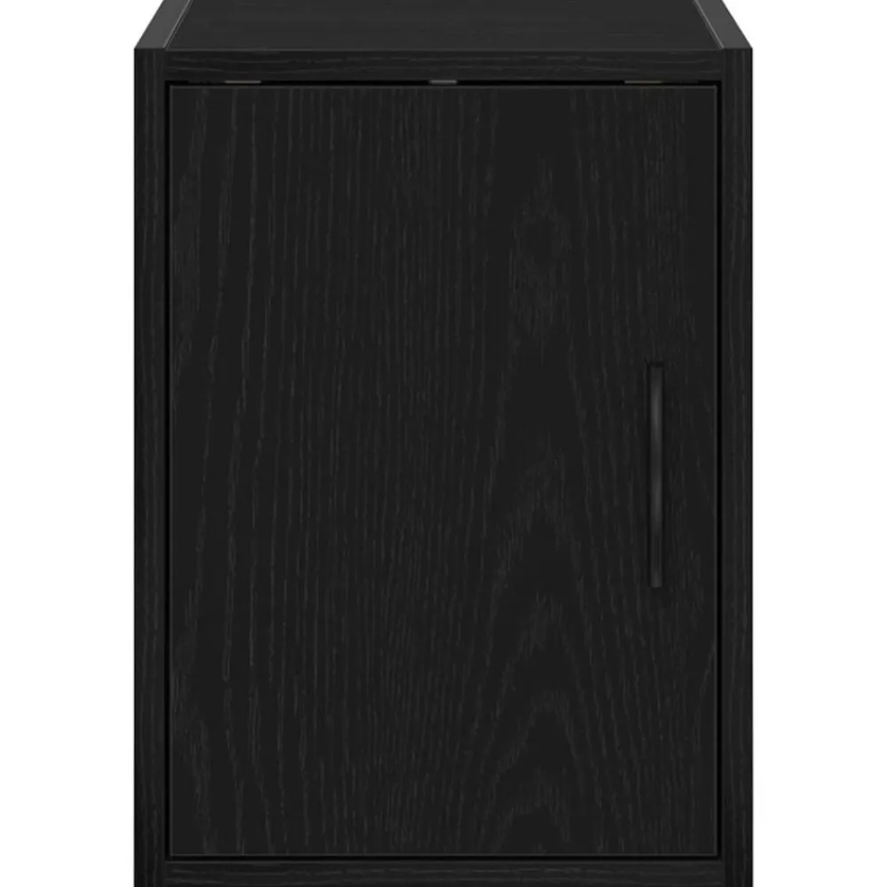 vidaXL Almacenamiento Industrial-Armario de pared para garaje madera de ingeniería negra