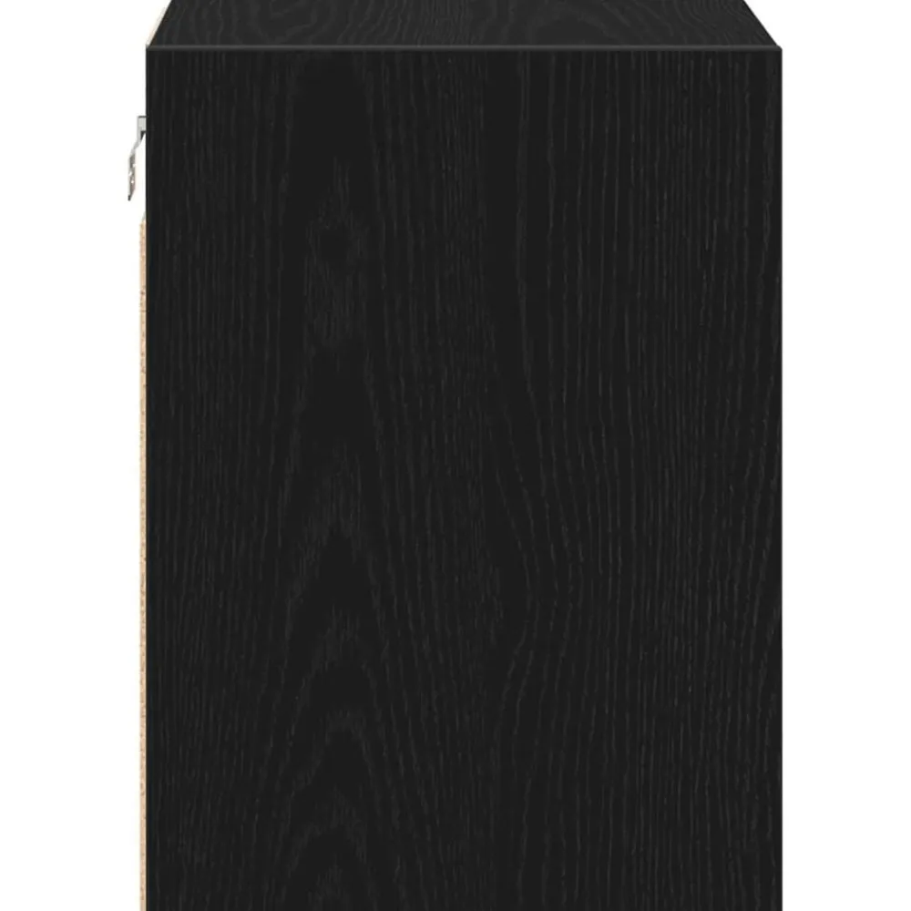 vidaXL Almacenamiento Industrial-Armario de pared para garaje madera de ingeniería negra
