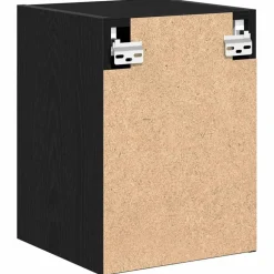 vidaXL Almacenamiento Industrial-Armario de pared para garaje madera de ingeniería negra