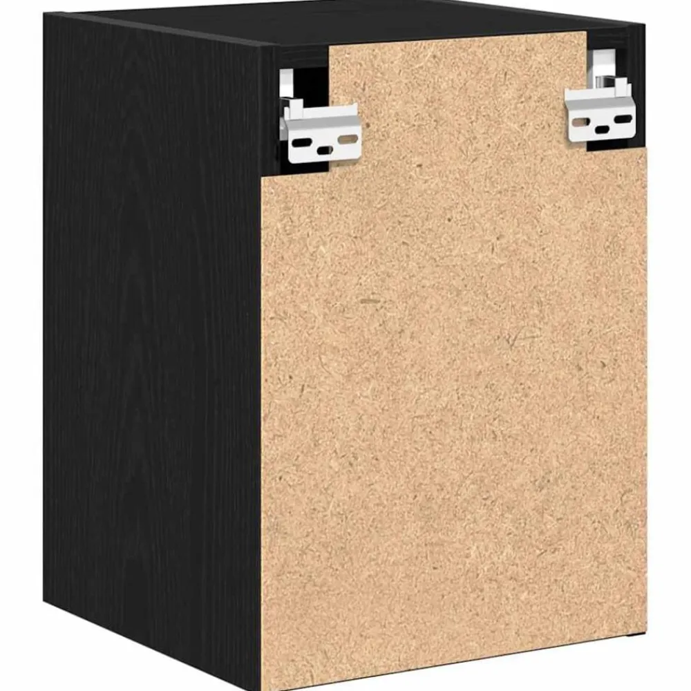 vidaXL Almacenamiento Industrial-Armario de pared para garaje madera de ingeniería negra
