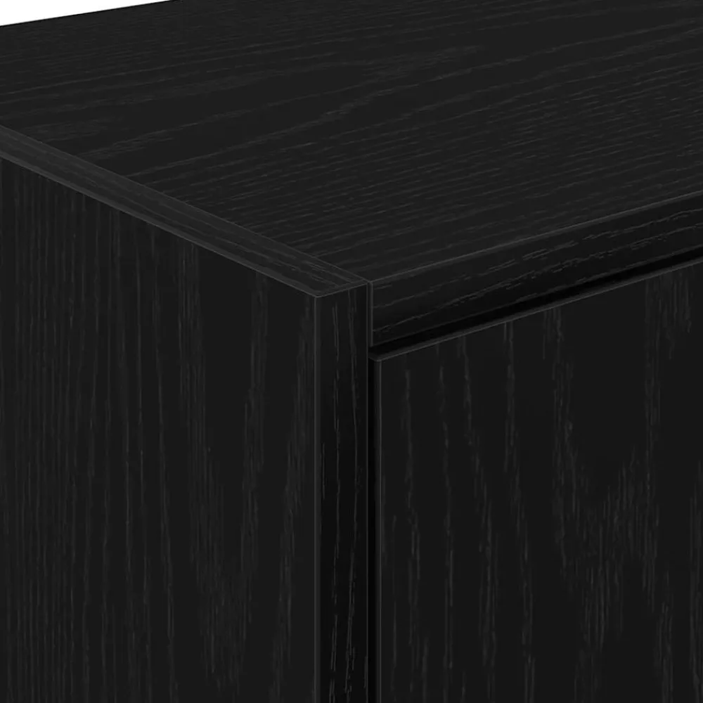 vidaXL Almacenamiento Industrial-Armario de pared para garaje madera de ingeniería negra