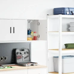 vidaXL Armario de pared para garaje madera de ingeniería Blanco Best