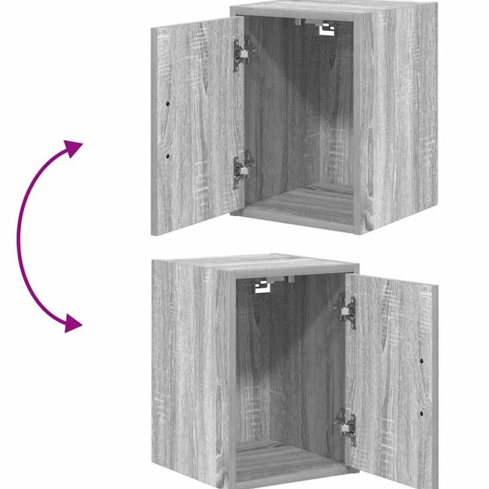 vidaXL Armario de pared para garaje madera de ingeniería Gris sonoma Clearance