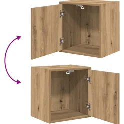 vidaXL Almacenamiento Industrial-Armario de pared para garaje madera ingeniería artesanal roble