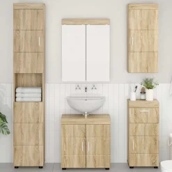 vidaXL Armarios Y Almacenamiento-Armario de pared para baño TULUM 37 x 24,5 x 86 cm