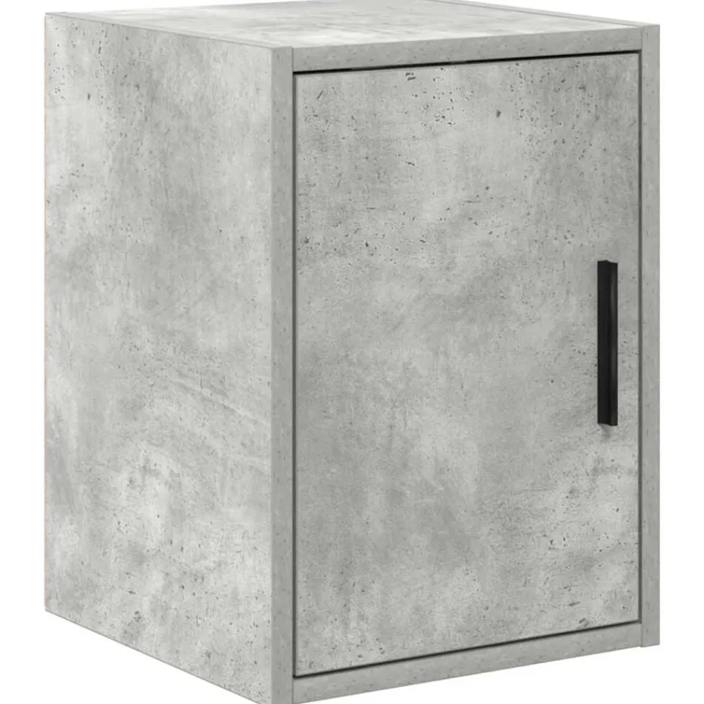 vidaXL Almacenamiento Industrial-Armario de pared para garaje madera de ingeniería gris hormigón