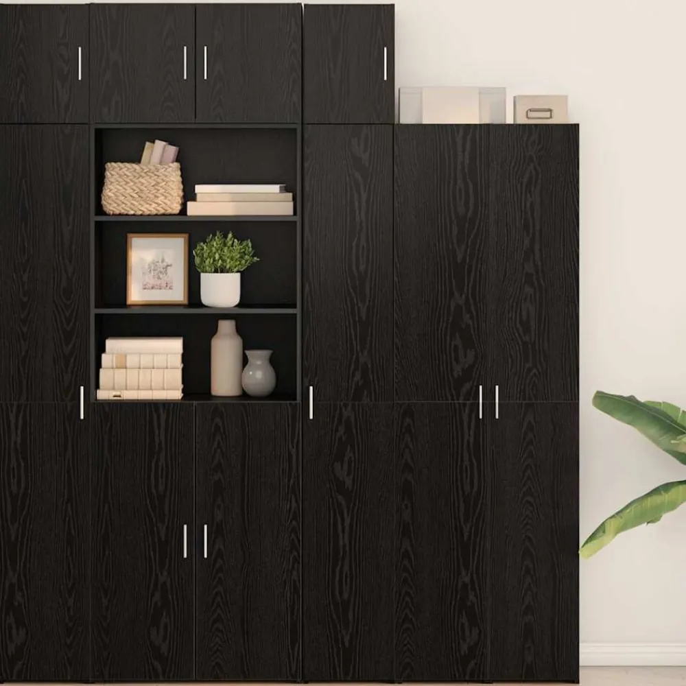 vidaXL Armario de pared 30 x 42.5 x 39.5 cm Roble negro New