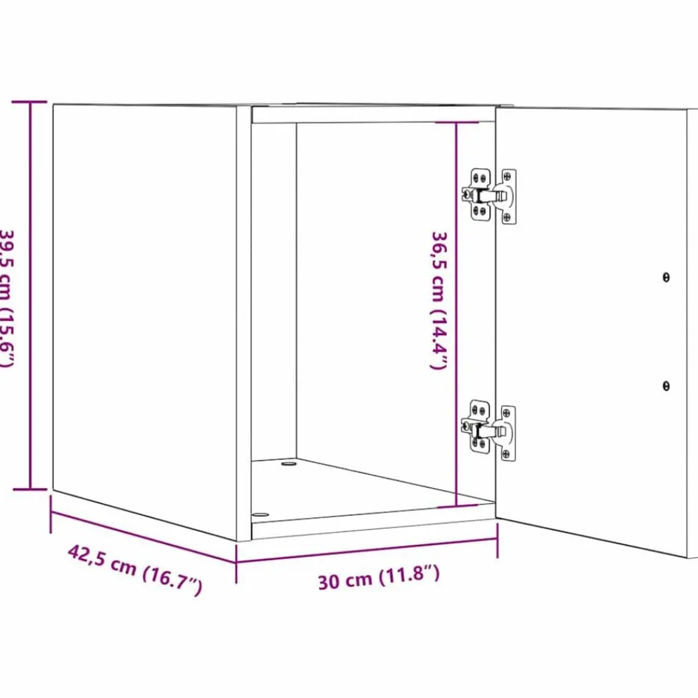 vidaXL Armario de pared 30 x 42.5 x 39.5 cm Roble negro New