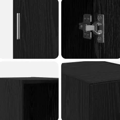vidaXL Armario de pared 30 x 42.5 x 39.5 cm Roble negro New