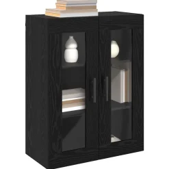vidaXL Armario de pared 69.5 x 34 x 90 cm Roble negro Clearance