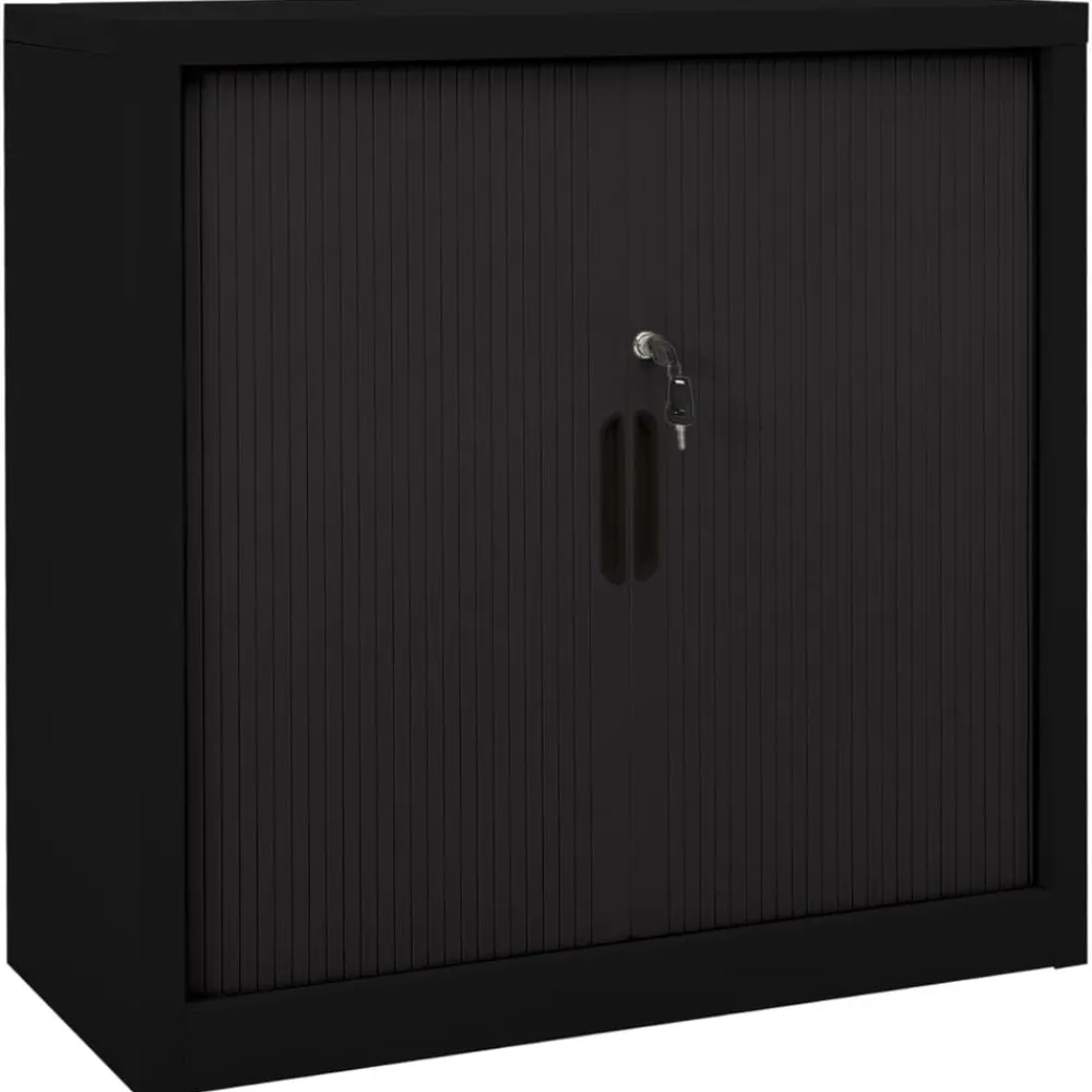 vidaXL Armario de puerta corredera acero 90x40x90 cm Negro Clearance