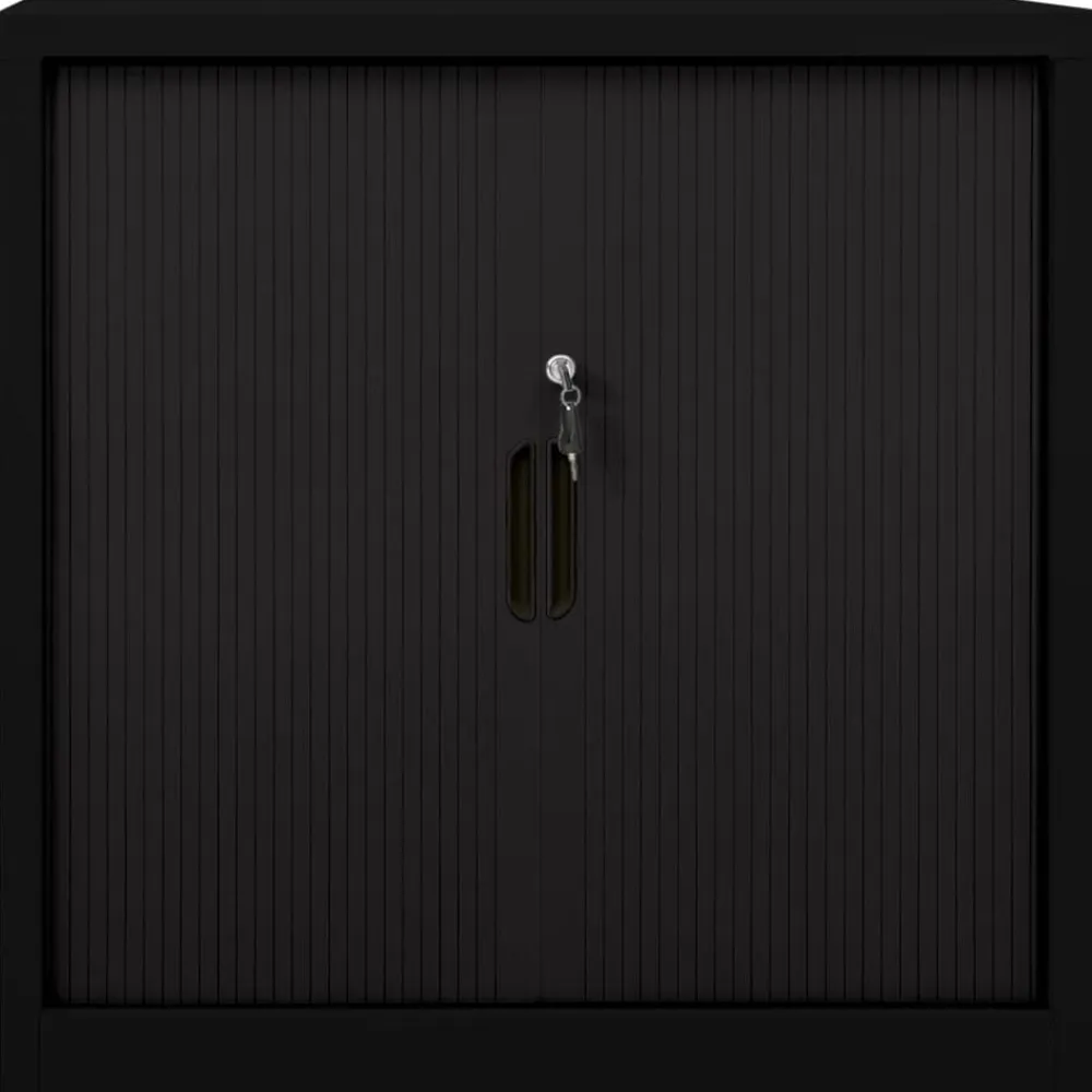 vidaXL Armario de puerta corredera acero 90x40x90 cm Negro Clearance