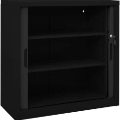 vidaXL Armario de puerta corredera acero 90x40x90 cm Negro Clearance