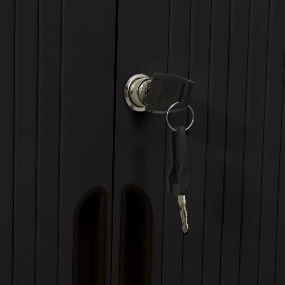 vidaXL Armario de puerta corredera acero 90x40x90 cm Negro Clearance