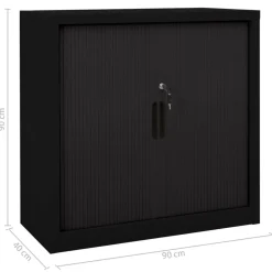 vidaXL Armario de puerta corredera acero 90x40x90 cm Negro Clearance