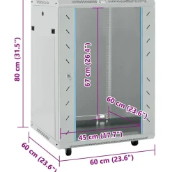 vidaXL Armario de red con almacenamiento 60 x 60 x 80 cm Acero Gris