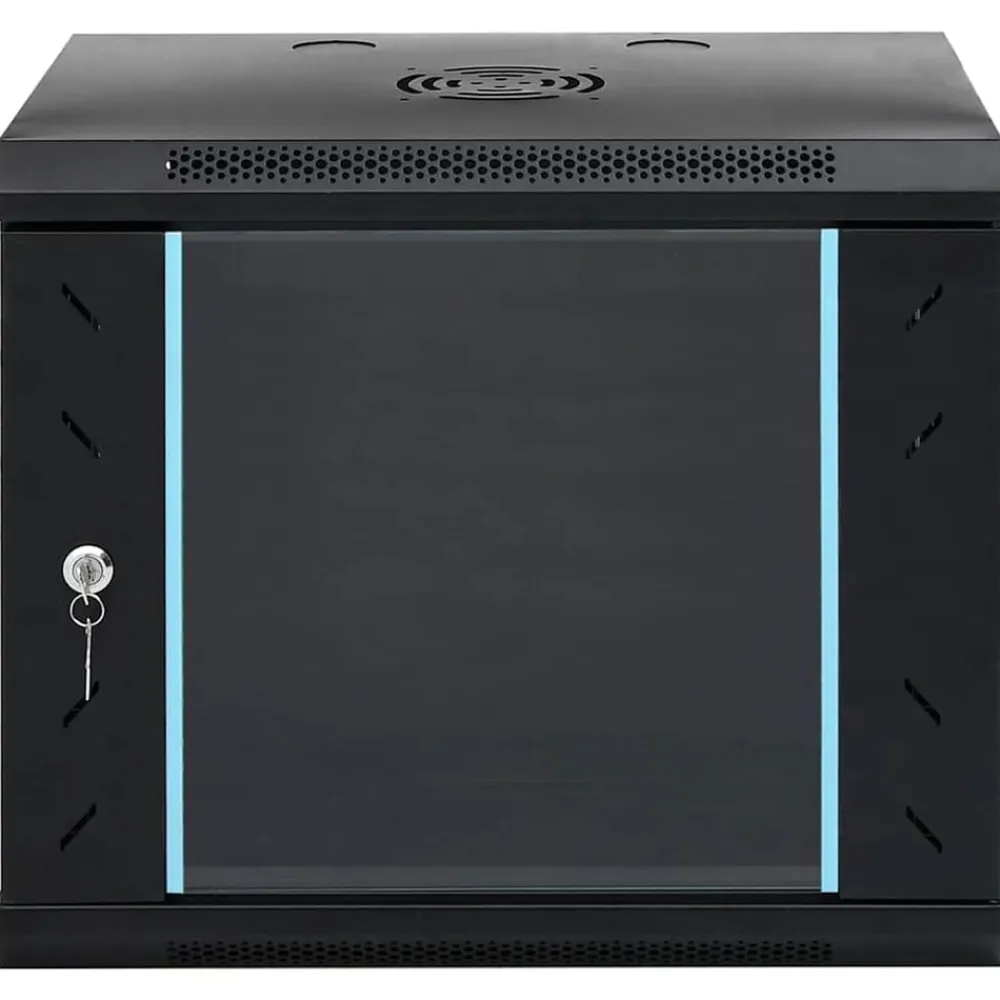 vidaXL Armario de red con almacenamiento 53 x 45 x 45 cm Acero Negro