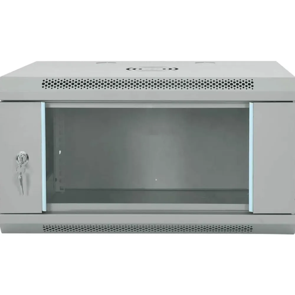 vidaXL Armario de red con almacenamiento 60 x 45 x 35 cm Acero Gris New