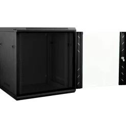 vidaXL Armario de red con almacenamiento 60 x 45 x 65 cm Acero Negro Clearance