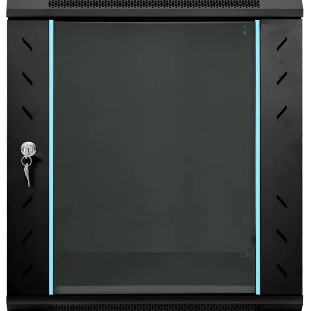 vidaXL Armario de red con almacenamiento 60 x 45 x 65 cm Acero Negro Clearance